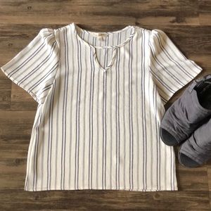 The Outfit Career Off White Striped Blouse size S